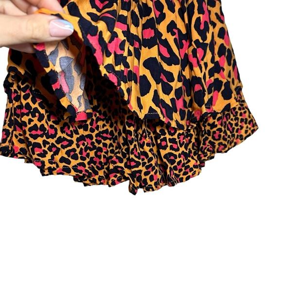Maaji Stone Shell Short Skirt in Leopard Print Pink Orange Spring Break Beach XS - Picture 8 of 13